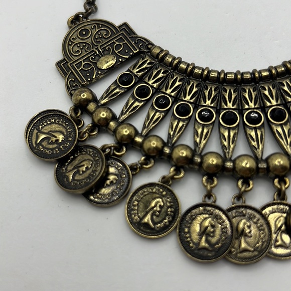 Coin chocker cleopatra style statement necklace costume boho indie unique - Picture 3 of 12